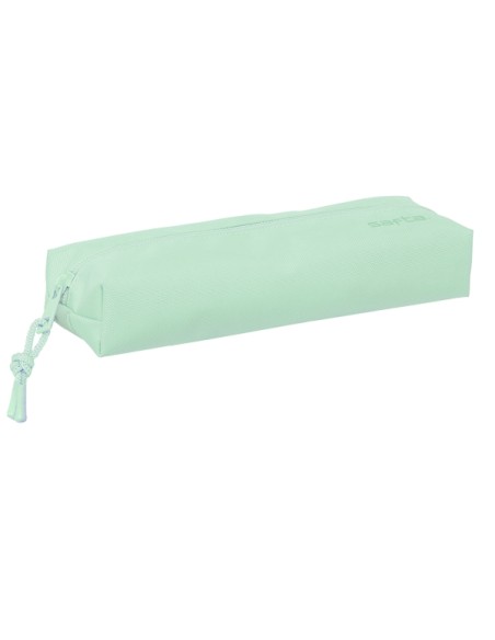 Trousse Safta 22 cm - 1 compartiment - Rectangulaire - Dos élastique - 22 x 4 x 7 cm - Vert pastel