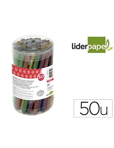 Baton de colle liderpapel paillete 7x100mm boite 50 unites.