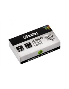 Boite de 1000 agrafes wonday n 10 galvanisees capacite d agrafage 1 mm.