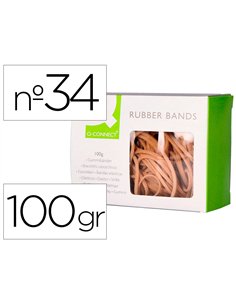 Bracelet caoutchouc q-connect n.10 100x3mm boîte fenêtre de 100g.