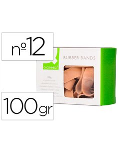 Bracelet caoutchouc q-connect n.12 120x10mm boîte fenêtre de 100g.