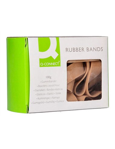 Bracelet caoutchouc q-connect n.12 120x10mm boîte fenêtre de 100g.