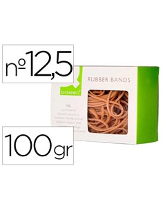 Bracelet caoutchouc q-connect n.12.5 125x9mm boîte fenêtre 100g.