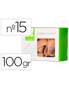 Bracelet caoutchouc q-connect n.15 150x10mm boîte fenêtre de 100g.