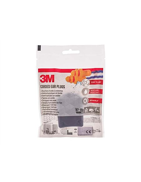 Bouchons d'oreille a cordelettes 3m boite de stockage.