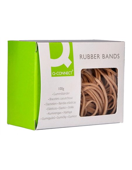 Bracelet caoutchouc q-connect n.15 150x3mm boîte fenêtre de 100g.