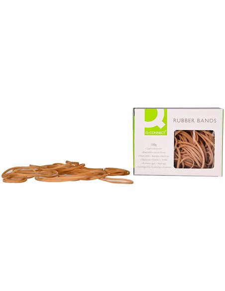 Bracelet caoutchouc q-connect n.15 150x3mm boîte fenêtre de 100g.