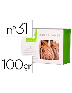 Bracelet caoutchouc q-connect n.6 60x3mm boîte fenêtre de 100g.