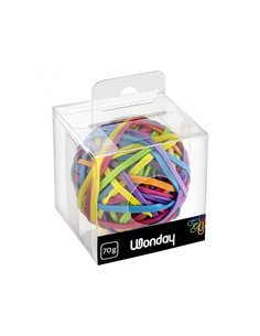 Bracelet caoutchouc wonday coloris fluo assortis balle 70g. 2