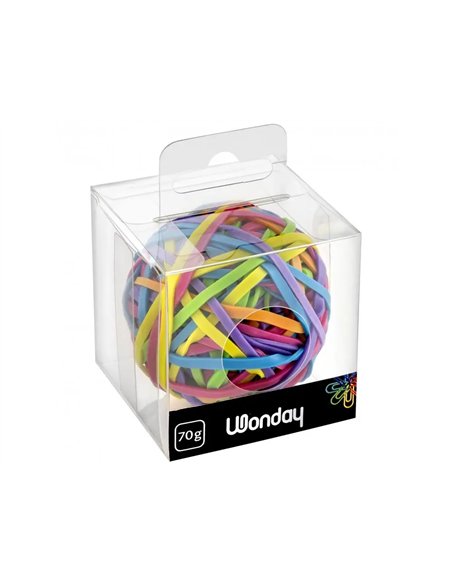 Bracelet caoutchouc wonday coloris fluo assortis balle 70g.