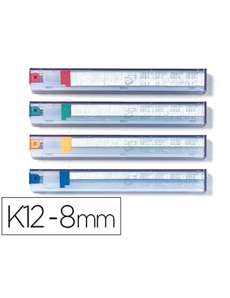 Cassette d'agrafes rapid k8 8mm pour agrafeuse 5551 capacité agrafage 45 feuilles 1050 unités bte de 5u.