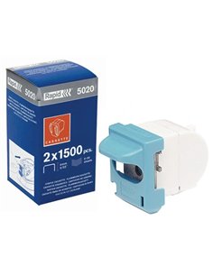 Cassette d'agrafes rapid r5020/r5025 pour agrafeuse 5020e/5025e capacité agrafage 25 feuilles 2x1500 unites.