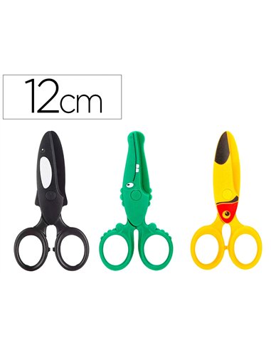 Ciseaux liderpapel 2-5ans lames plastiques bouts ronds ne coupent ni cheveux ni vetements longueur 12cm.