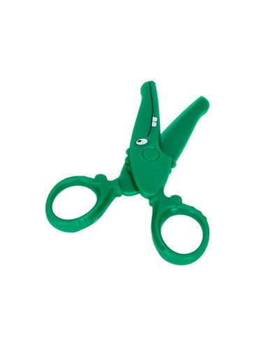 Ciseaux liderpapel 2-5ans lames plastiques bouts ronds ne coupent ni cheveux ni vetements longueur 12cm.