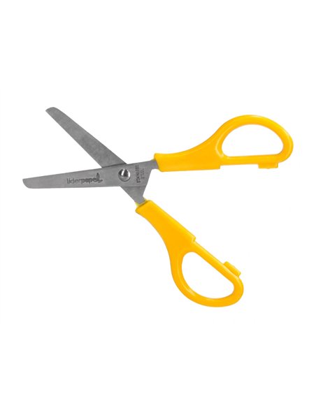 Ciseaux liderpapel 5/8 ans économique lames acier inoxydable pointe arrondie anti-coupe 140mm pochette.