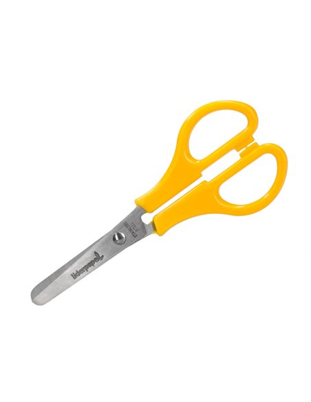 Ciseaux liderpapel 5/8 ans économique lames acier inoxydable pointe arrondie anti-coupe 140mm pochette.