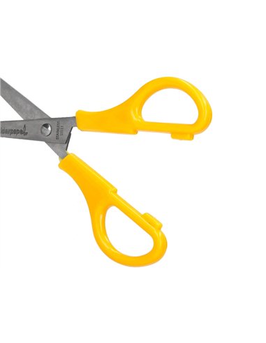 Ciseaux liderpapel 5/8 ans économique lames acier inoxydable pointe arrondie anti-coupe 140mm pochette.