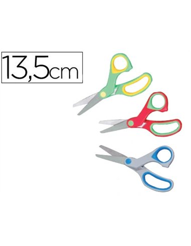 Ciseaux liderpapel asymétrique pointe arrondie anti-coupe manche ergonomique 135mm.