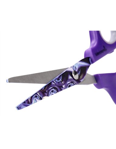 Ciseaux liderpapel décor 5/8 ans lames acier inoxydable décorées pointe arrondie anti-coupe 160mm.