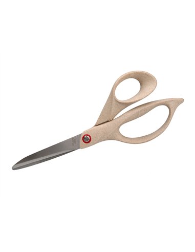 Ciseaux liderpapel en acier inoxydable anneaux en matiere naturelle eco 8" 21.5 cm en blister.