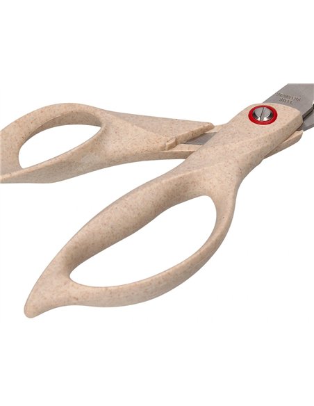 Ciseaux liderpapel en acier inoxydable anneaux en matiere naturelle eco 8" 21.5 cm en blister.