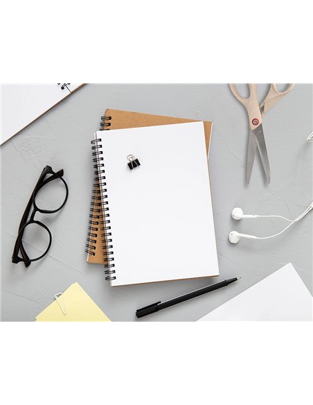 Ciseaux liderpapel en acier inoxydable anneaux en matiere naturelle eco 8" 21.5 cm en blister.