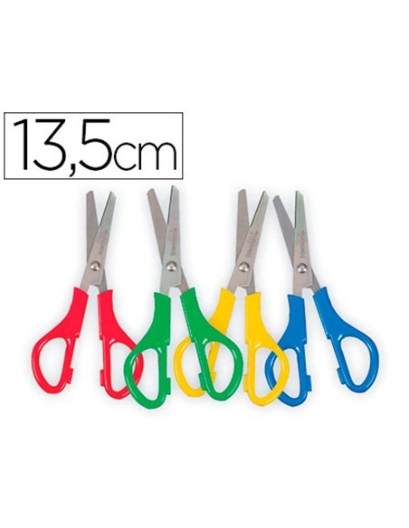 Ciseaux liderpapel scolaire gaucher lames acier inoxydable pointe arrondie anti-coupe 135mm.