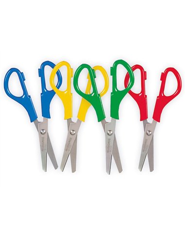 Ciseaux liderpapel scolaire gaucher lames acier inoxydable pointe arrondie anti-coupe 135mm.