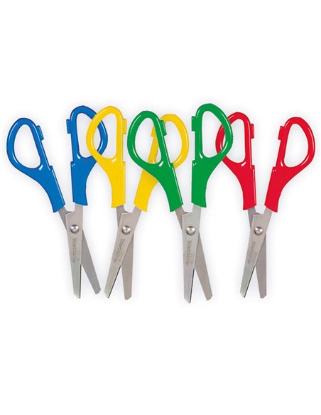 Ciseaux liderpapel scolaire gaucher lames acier inoxydable pointe arrondie anti-coupe 135mm.