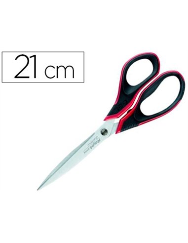 Ciseaux maped advanced gel acier inoxydable 210mm bouts pointus asymétrique poignées gel soft coloris rouge/noir.