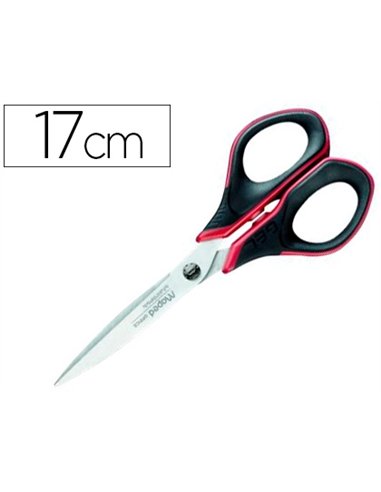 Ciseaux maped advanced gel lames acier inoxydable 170mm bouts pointus coloris rouge/noir.