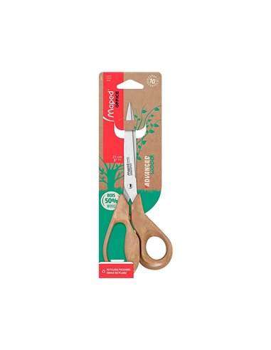 Ciseaux maped advanced wood anneaux ergonomiques lames acier anneaux en bois 21 cm.