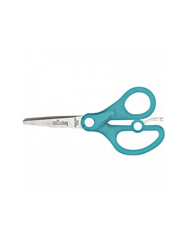 Ciseaux wonday pti'fut 13cm lames acier inox bouts ronds anneaux asymetriques.