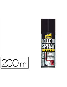 Colle aérosol uhu contact 3 en 1 200ml.