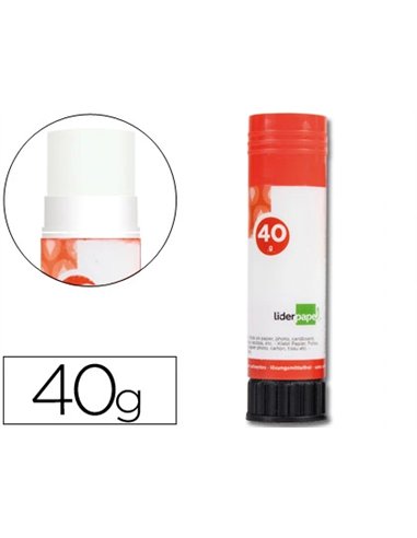 Colle blanche liderpapel adhésif haute qualité glissement maximum séchage instantané utilisation scolaire bâton 40g.