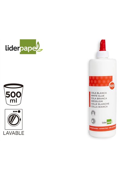 Colle blanche liderpapel lavable tube 500ml.