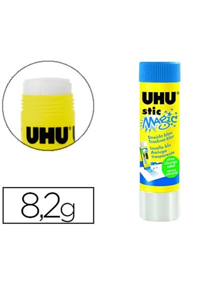 Colle blanche uhu stic magic papier carton couleur transparente après séchage bâton 8.2g.
