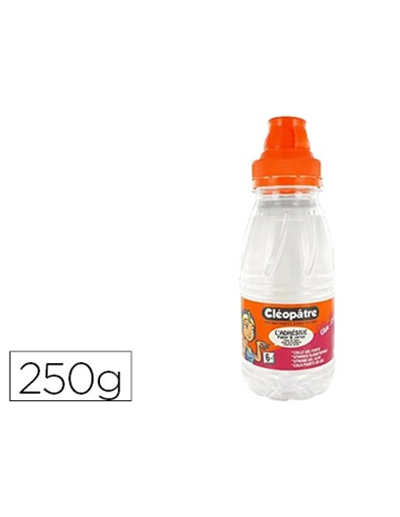 Colle cléopâtre adhésive transparente forte flacon 250g.