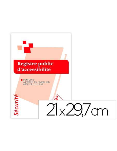Registre public d'accessibilit - format : 21 x 29,7 cm - 56 pages + 4 de couverture.