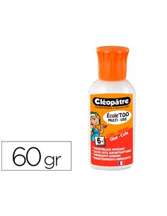 Colle cléopâtre extra forte multi-matériaux spéciale enfants lavable plastique verre métal mousse plastique flacon 60g.