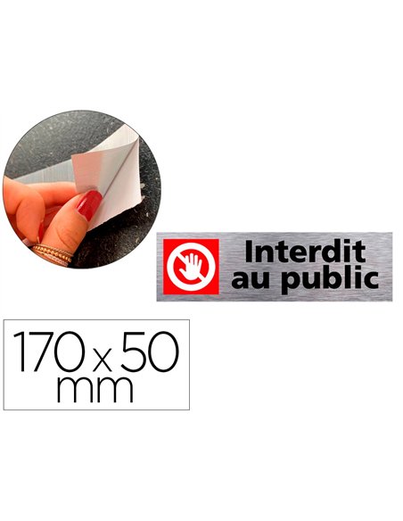 Plaque de porte interdit au public signaletique biz pictogramme en aluminium brosse double face.