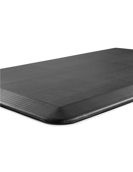 Tapis antifatigue maty flex lutte contre les douleurs au dos et aux pieds maison bureau usine 51x99cm noir.