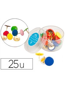 Punaise plastifiée coloris assortis boîte 25 unités.