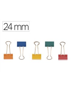 Pince q-connect double clip largeur 24mm boite carton 10 unites coloris assortis.