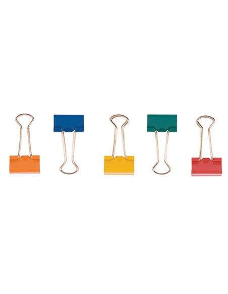 Pince q-connect double clip largeur 24mm boite carton 10 unites coloris assortis.