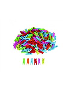 Pince a linge bois innspiro mini 2.5cm 6 coloris assortis lot de 450.