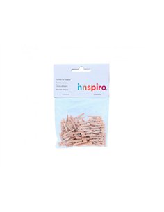 Pince a linge bois innspiro mini 3cm coloris naturel lot de 45. 2