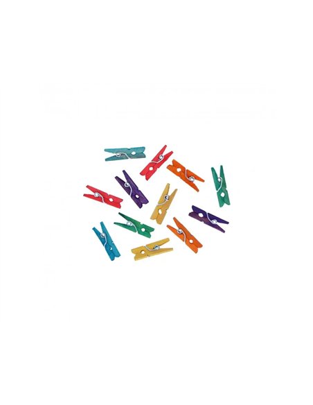 Pince a linge bois innspiro mini 3cm 6 coloris assortis lot de 45.
