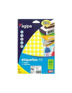 Pastilles multi-usage 15mm pochette de 10 coloris jaune 960 unites.