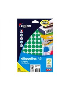 Pastilles multi-usage 15mm pochette de 10 coloris vert 960 unites.